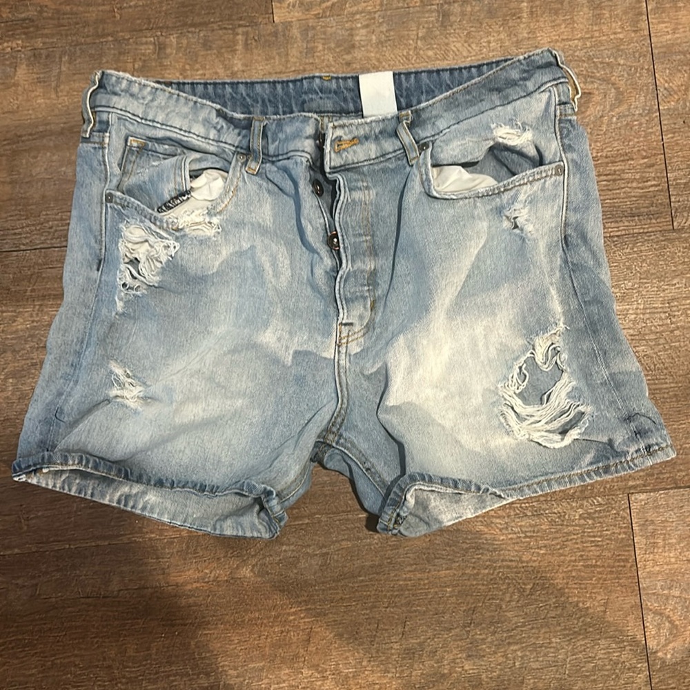 Distressed Boyfriend Denim Shorts